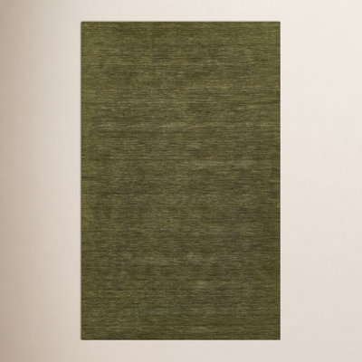 Althena Hand Loomed Wool Green Rug