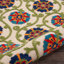 Tapis intérieur / extérieur à motif floral ivoire / bleu / vert Eaglin-227301469