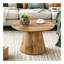 Table basse de style médiéval-moderne, avec placage de grain de bois, ensemble de table basse ronde classique et de table d'appoint, salon simple, table de centre de bureau-1214738611