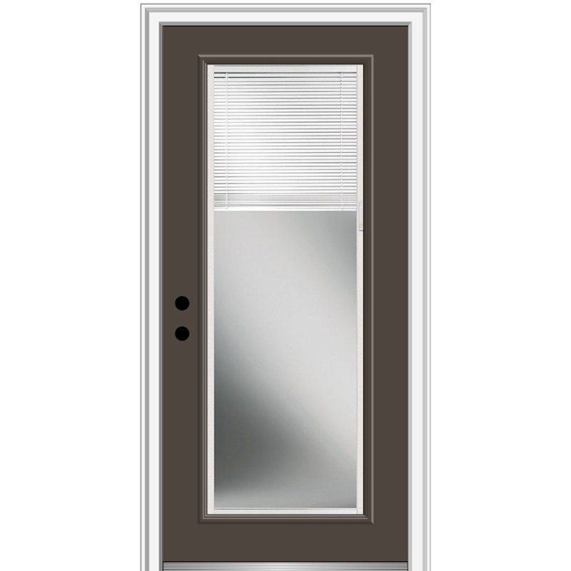 Porte d'entrée pré-montée, Droite / vers l'intérieur, H 81,75 po x l 33,5 po x P 4,56 po, Brun