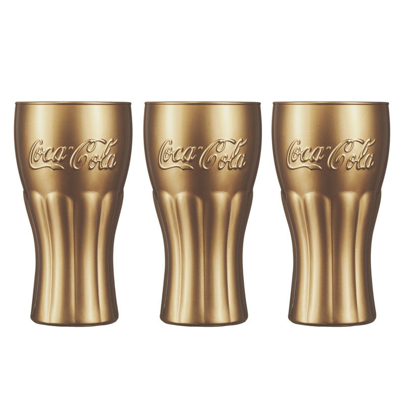 370ml Drinking Glass Set, 3, Gold