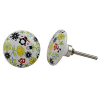 Oversized Hand Painted 1.75" Diameter Mushroom Knob