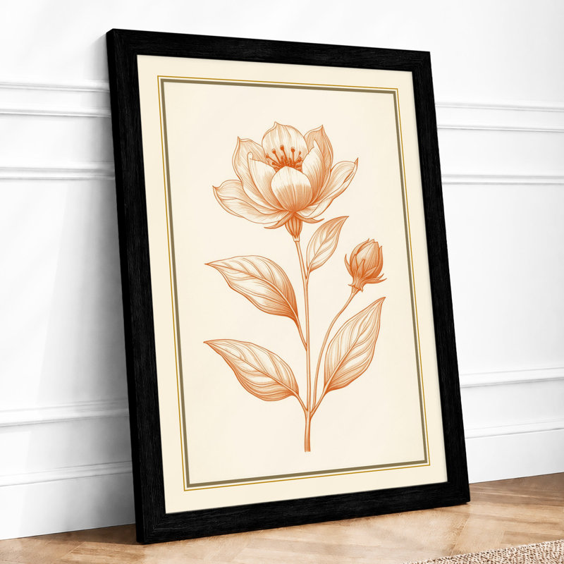 Classical Study Botanical - Framed Print, Black, A3 - 42.0 x 29.7 cm