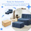 Ensemble de 2 fauteuils à billes et repose-pieds en sherpa --112373516