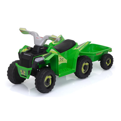 Color TOBBI_TOYS 6 Volt 1 Seater Tractors Battery Powered Ride On Toy with a Trailer, Bluetooth, Music, Power Display for Kids Aged 3-6