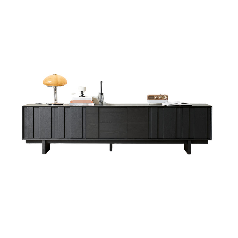 Meuble télé de style rétro, Noir