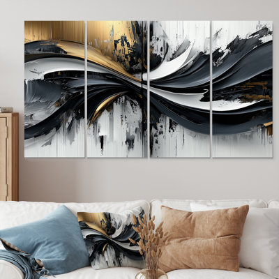 Charleigh Black Shifting Ink Waters II - Modern Wall Decor - Abstract Wall Art