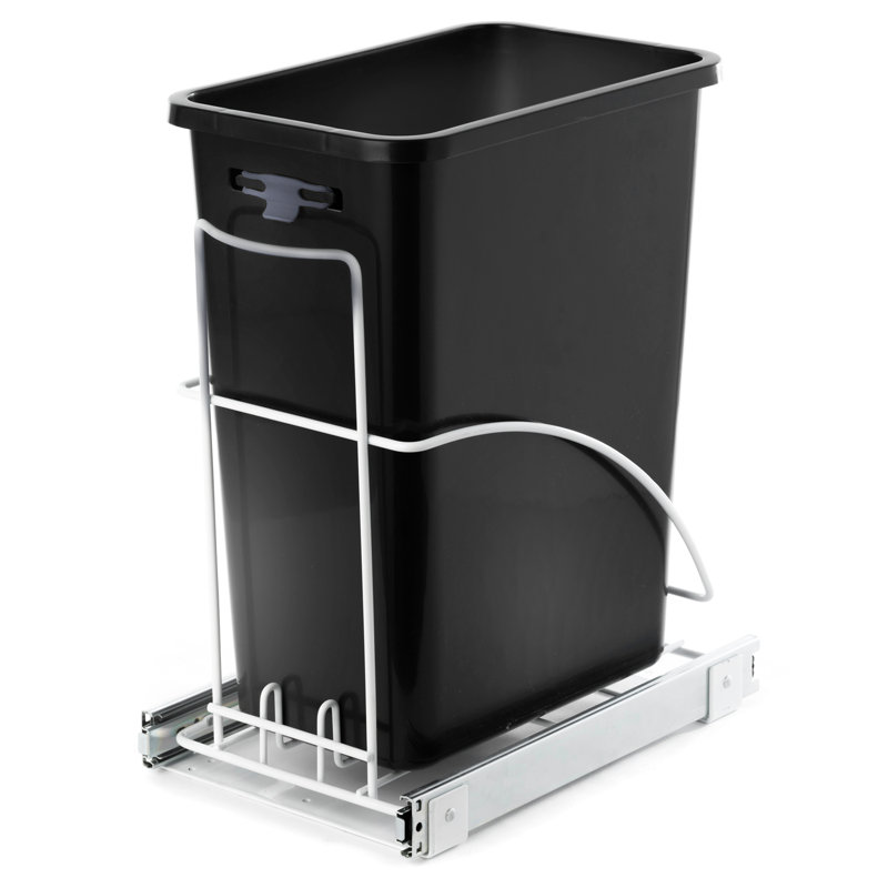 Poubelle coulissante 8 gallons avec doublure amovible et cadre coulissant dans l'armoire