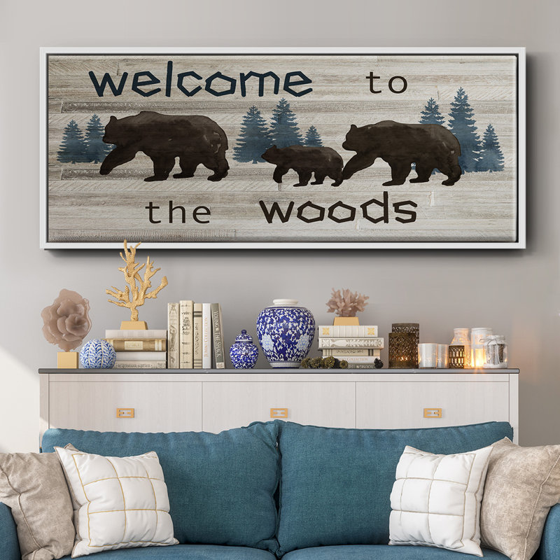 Bears Welcome - toile encadrée, H 20 po x l 50 po