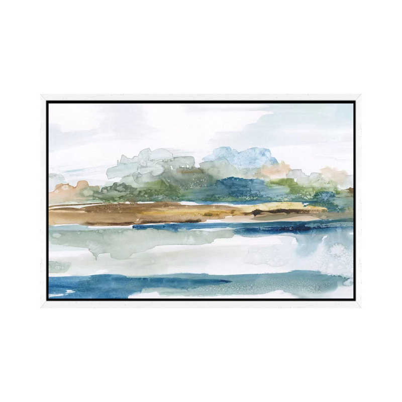 Blue Solace by Nan - Painting on Canvas, White Framed Canvas, 66.04 cm H x 45.72 cm W