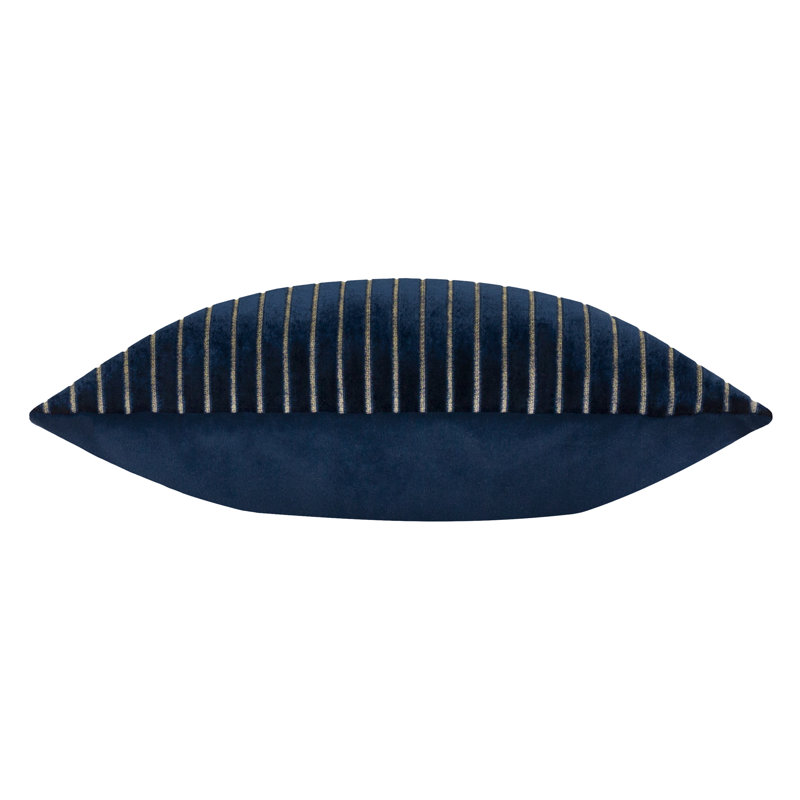 Savoy Stripe Striped Square Throw, Polyester, Blue