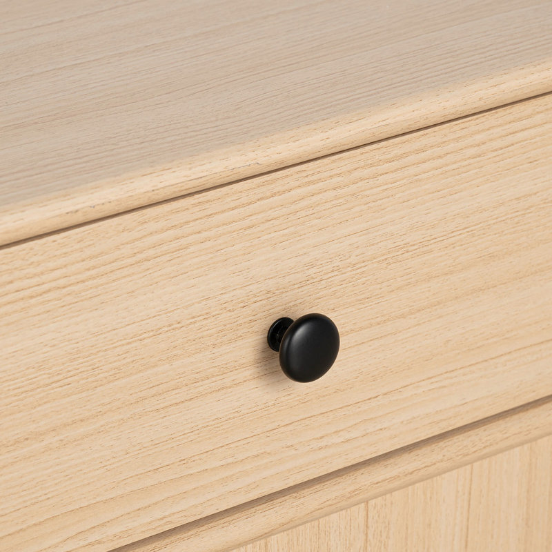 Table d'appoint moderne du milieu du siècle, finition naturelle, compartiment pour animaux de compagnie, tiroir et tablette de rangement, 40,6 cm (l) x 55,9 cm (p) x 45,7 cm (h).