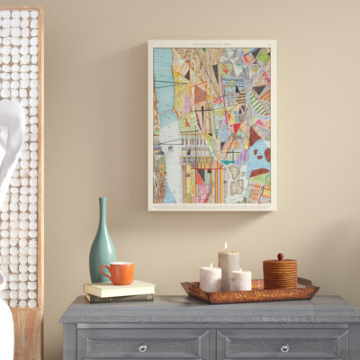 « modern map of new york i », impression sur toile tendue
