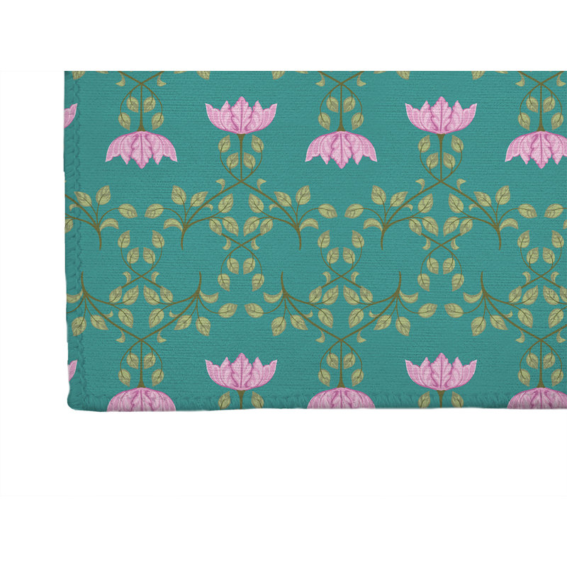 Tapis de bureau léger et antidérapant Anjelica, H 0,1 po x l 72 po x P 48 po, Sarcelle