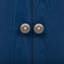 Élégante armoire de rangement avec placage de frêne bleu marine et pieds décoratifs arrondis-1829776725