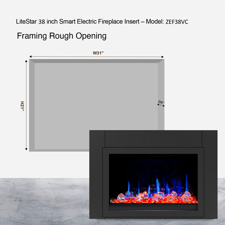 LiteDeer Homes LiteStar 38'' W Electric Fireplace Insert | Wayfair
