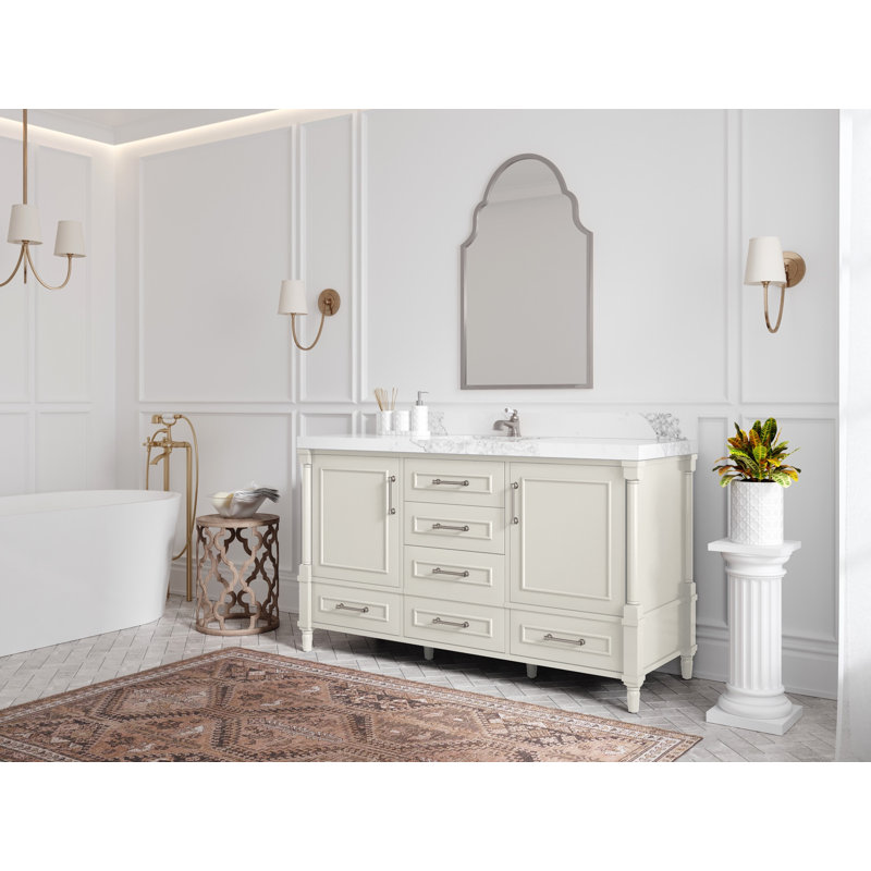 Aberdeen 60 " W Freestanding Standard 1 Single Vanity Bathroom Vanity With Quartz Top