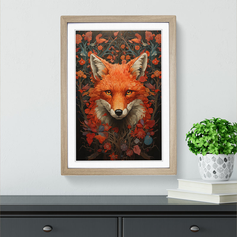 Single Picture Frame Print on Wood, Oak Framed, 34cm H x 25cm W