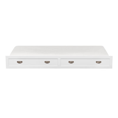 Lit gigogne - 76 po x 41 po x 10 po - Bois - 1 pièce - Lit - Blanc - Blanc + roulettes + anneaux + pour matelas de 6 po