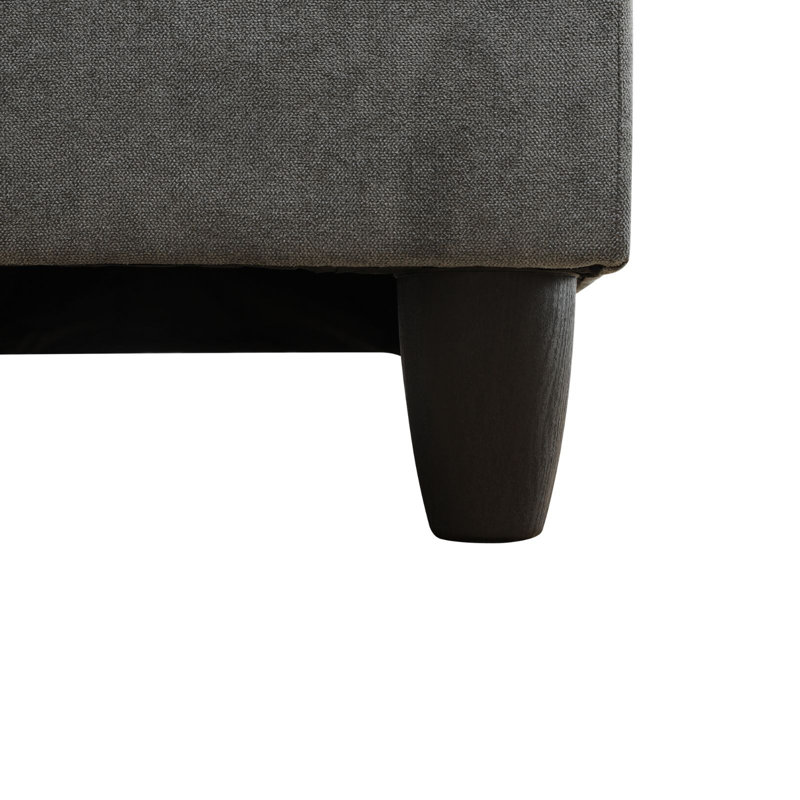Tatman Upholstered L-Shaped Sectional, Gray Velvet, Left Hand Facing