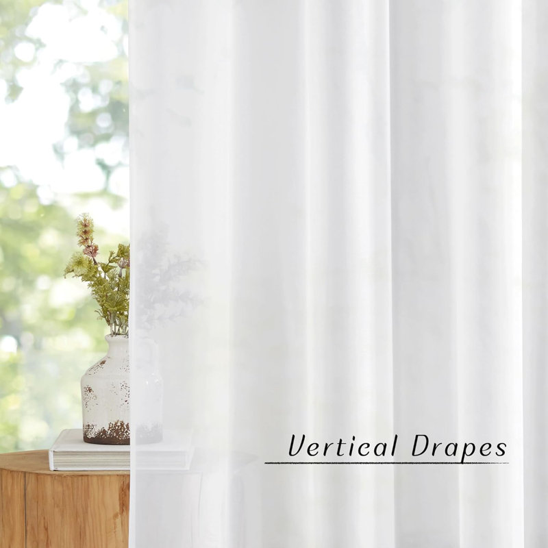 Rideaux de fenêtre transparents avec œillets NICETtown, Blanc, L 54 po x L 84 po