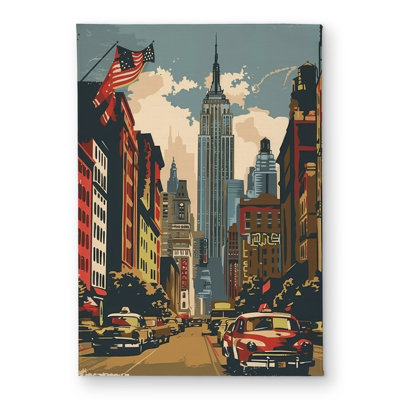 In the City Square - Turquoise Indoor/Outdoor Door Mat