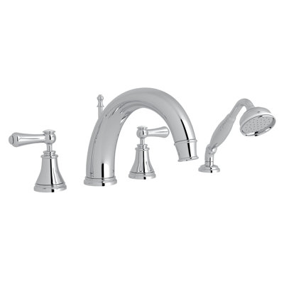 Georgian Era™ Double Handle Deck Mounted Roman Tub Faucet with Accessory