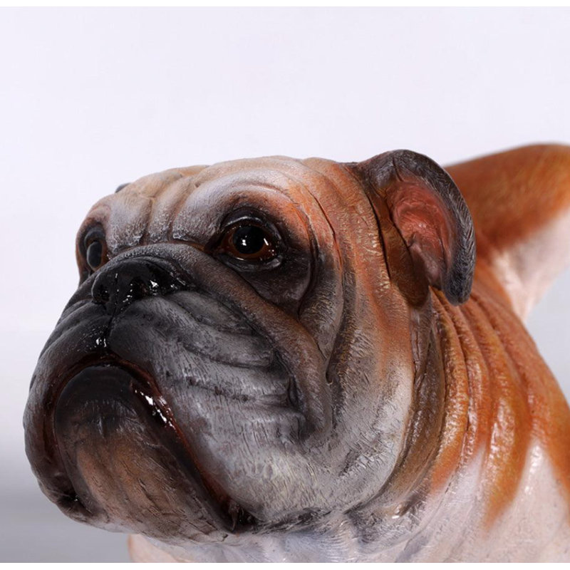 Statue de bouledogue en peluche grandeur nature