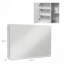 Armoire à pharmacie lumineuse avec miroir, miroir de salle de bain mural 26 po x 36 po avec rangement, armoire murale de salle de bain 3 couleurs avec charge USB, tablette réglable