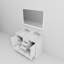 Ensemble de meuble-lavabo double l 48 po x P 22 po Dukes, robinet et miroir de 46 po-74095227-112873892