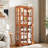 American Design Dark Oak Glass Showcase With Adjustable Shelves, Doors, And E26 Bulb For Collectibles Display Design, Showcase, Bulb, Stamp Collection-118964466