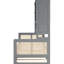 Lit de jour simple avec lit gigogne et tablette en gris-121339512-121339514
