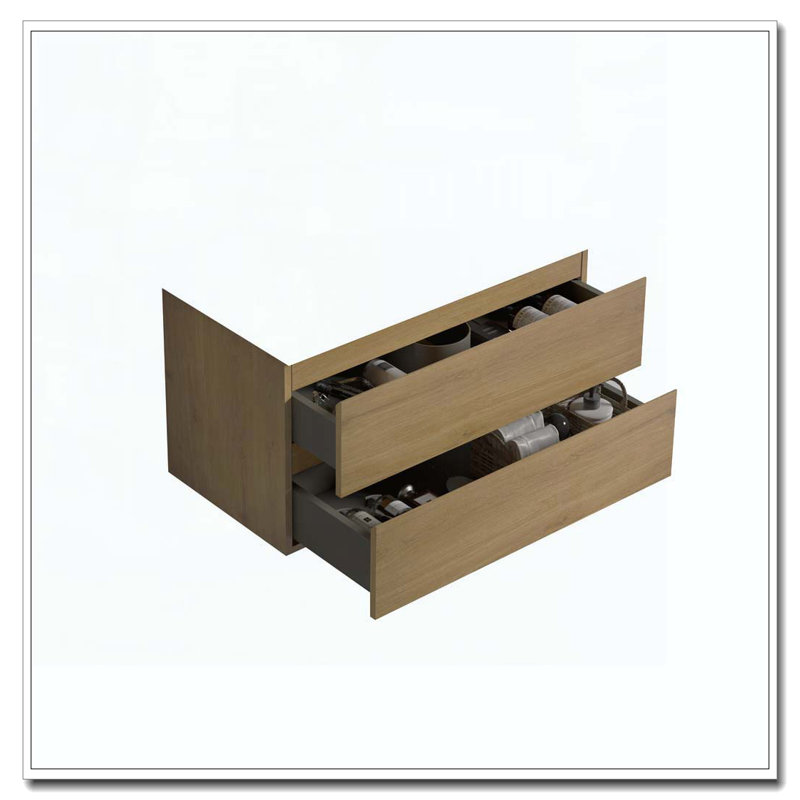 Armoire murale avec deux tiroirs pré-assemblés, Chêne