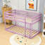 Lit superposé simple au-dessus d'un lit simple avec échelle en bois
