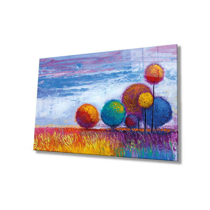 Élégante peinture décorative en verre trempé 18,1 po x 28,3 po | 100% verre trempé, épaisseur: 0,16 pouce | Superbe œuvre d'art pour la décoration intérieure, le salon et les espaces de bureau, durable et facile à nettoyer