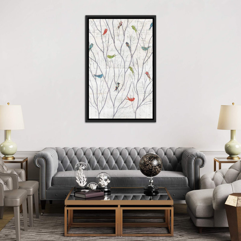 «Summer Birds Context I», impression, Toile avec cadre noir, H 60 po x l 40po x P 1,5 po