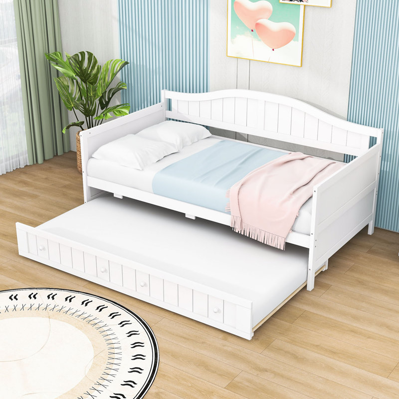 Lit de jour simple avec couchette Efthim, Blanc