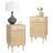 Cirsten Tall Nightstands Set Of 2, End Table, Side Table With Drawer And Shelf, Hand Made Rattan Decorated Doors, Wood Accent Table With Storage For Bedroom, 2 Pack-707457703
