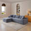 Canapé modulaire de 105 po, canapé modulaire Cloud avec assise profonde, canapé modulaire en L moderne avec méridienne, canapé rembourré pour salon, sans assemblage, (gris)-131519056