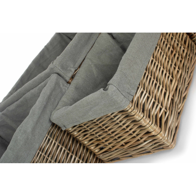 Fleur De Lis Living 3 Piece Wicker Storage Basket Set, Antique Wash/Grey
