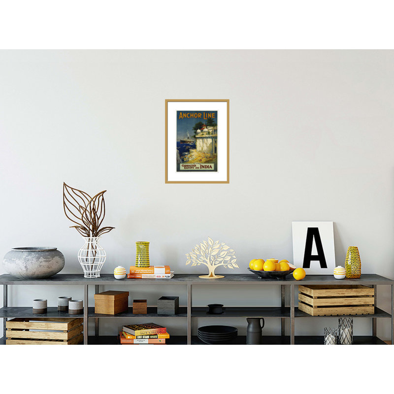 Affiche de voyage «Anchor Line» par W. Welsh, impression numérique sur toile, H 21,75 po x l 16,58 po