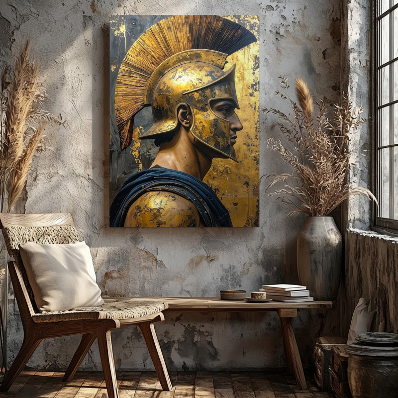 Toile art mural moderne Hoplite Warrior, H 9 po x l 12 po