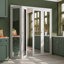 72" x 80" Double Bifold Doors Full Lite Mirror Solid Manufactured Wood Prefinished Bi-fold Door with hardware kit-94408760