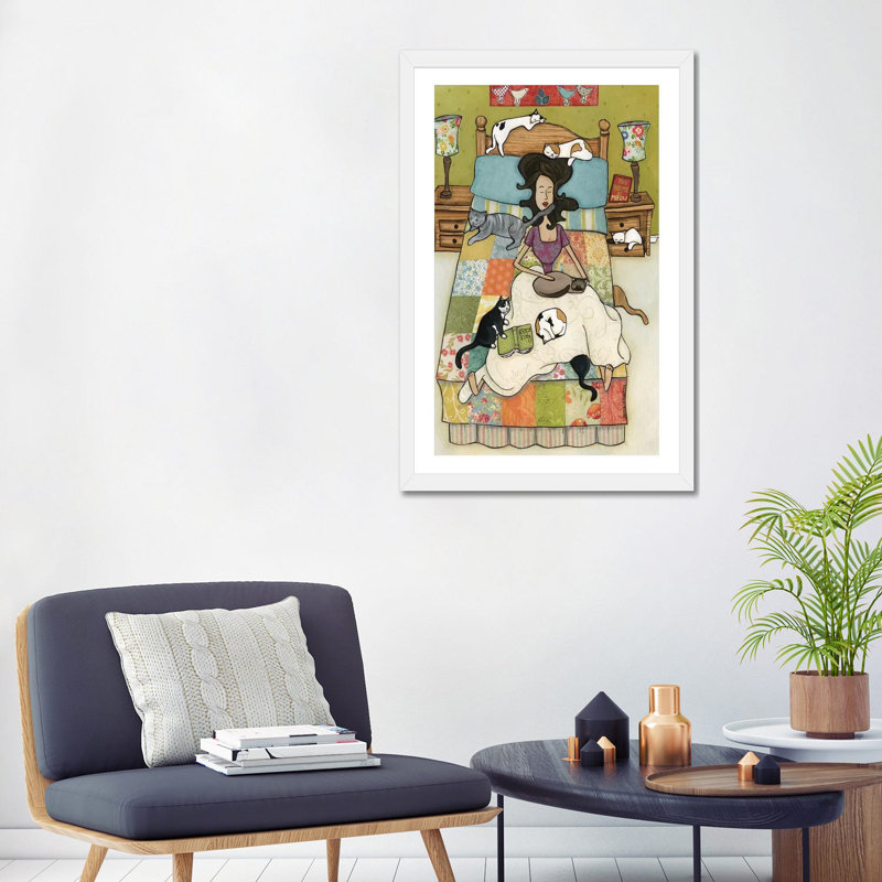 « Rescue kitties » par Jamie Morath-impression, H 32 po x l 24 po x P 1 po, Papier encadré blanc, Blanc