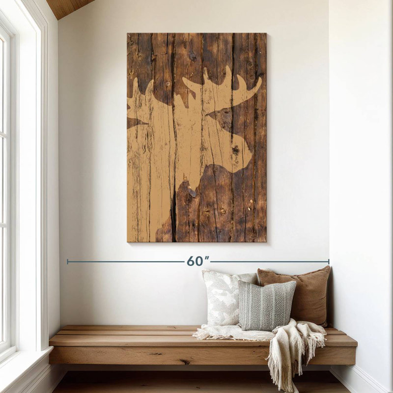 Brampt Wooden Moose, 48" H x 32" W