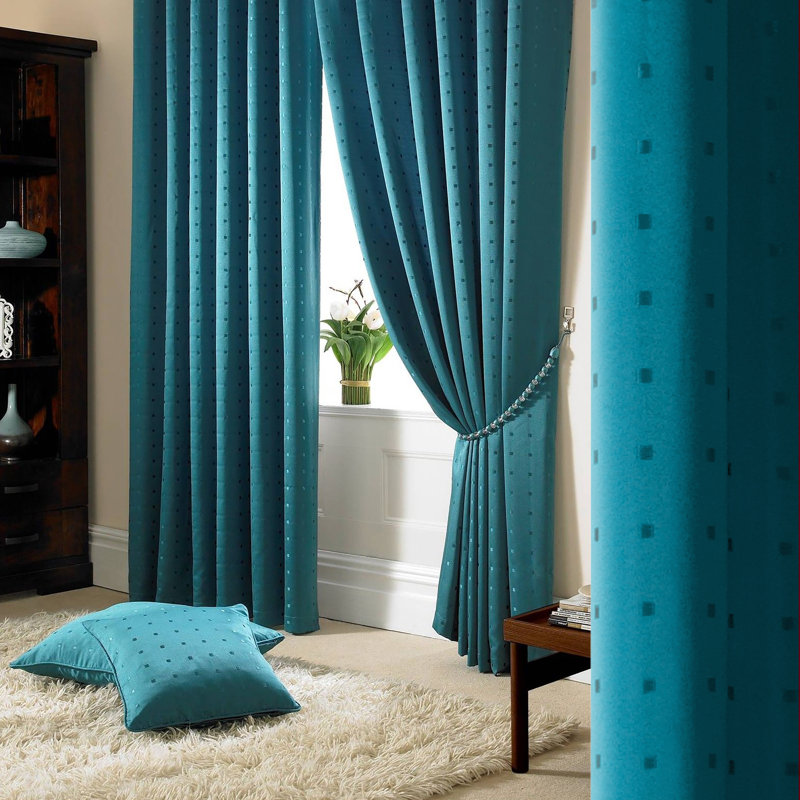 Norush Madison Pencil Pleat Curtains, Teal, 229cm Width x 274cm Drop