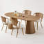 Ensemble de table et chaises de salle à manger en bois massif 4 pièces-130085773-130085775