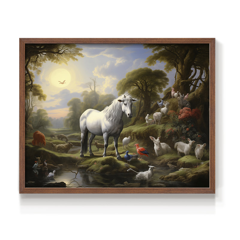 Faune - XXV III - Reproduction encadrée - Restickable, H 11 po x l 14 po, Noyer