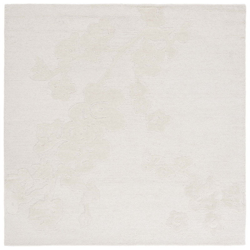 Ebony 504 Area Rug In Ivory, Square 6'
