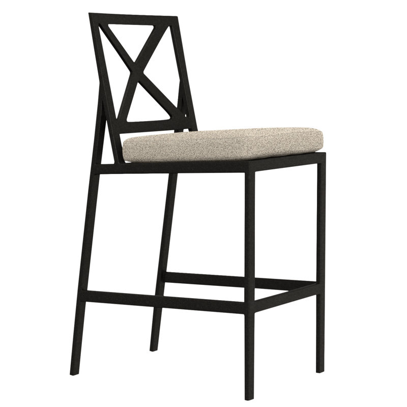 Marin Outdoor Bar Stool, Sahara Cafe, Carbon Black, 32"
